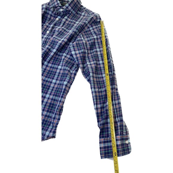 POLO Ralph Lauren Men’s M Plaid Button-Down Shirt Royal Navy Blue Multi - Picture 7 of 10
